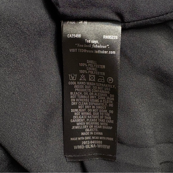 Ted Baker Ulna Magnificent Midi Dress Ted Size 4/US Size 10 Black Vibrant Floral - Picture 12 of 13